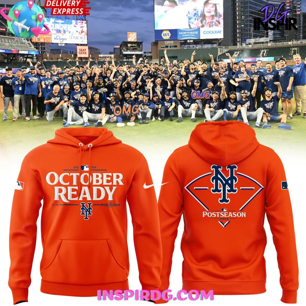 -New York Mets October Ready 2024 Orange Hoodie