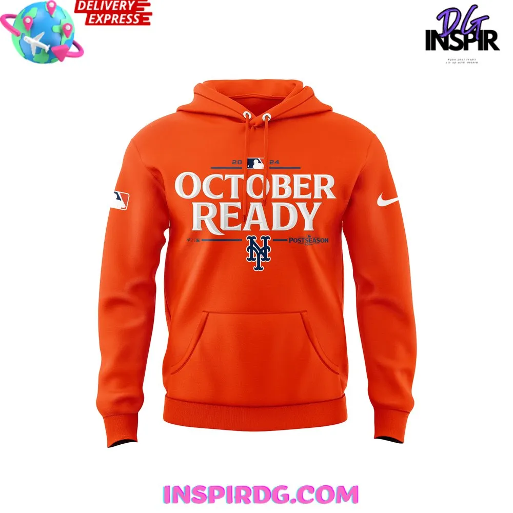 -New York Mets October Ready 2024 Orange Hoodie