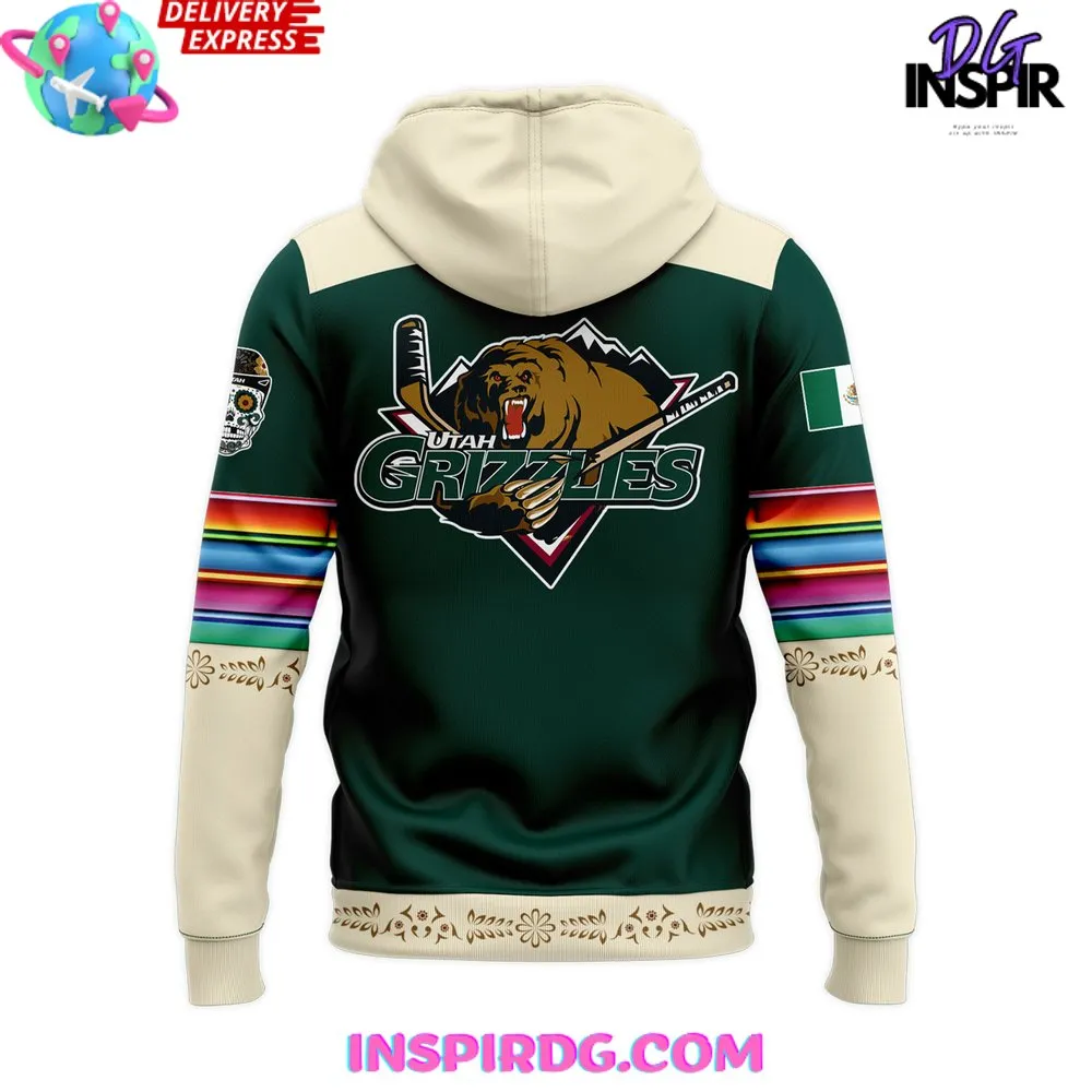 -Utah Grizzlies Dia de los Muertos 2024 Hoodie