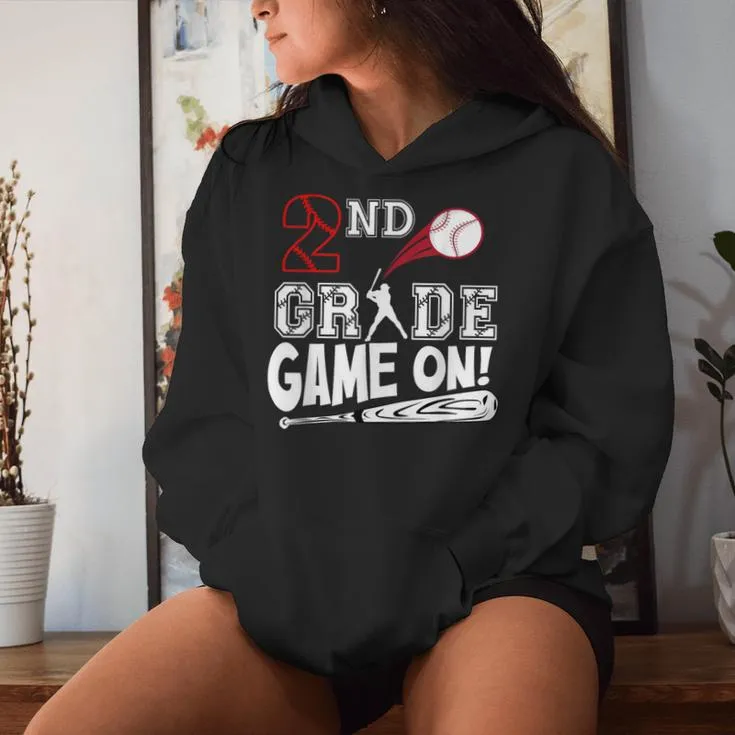 2Nd Grade Game On First Day Of School Baseball Second Grade Women Hoodie