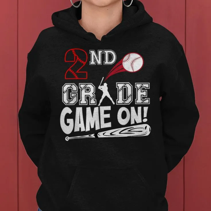 2Nd Grade Game On First Day Of School Baseball Second Grade Women Hoodie