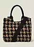 Accessorize Black Small Houndstooth Cross-Body Bag