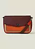 Accessorize Burgundy Colourblock Faux Leather Cross-Body Bag