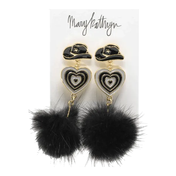 Aldean Cowboy Hat Puff Earrings