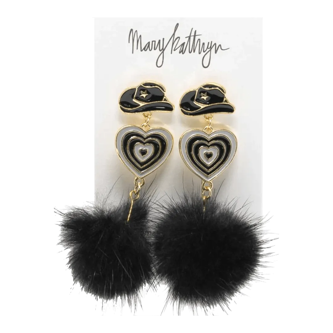 Aldean Cowboy Hat Puff Earrings