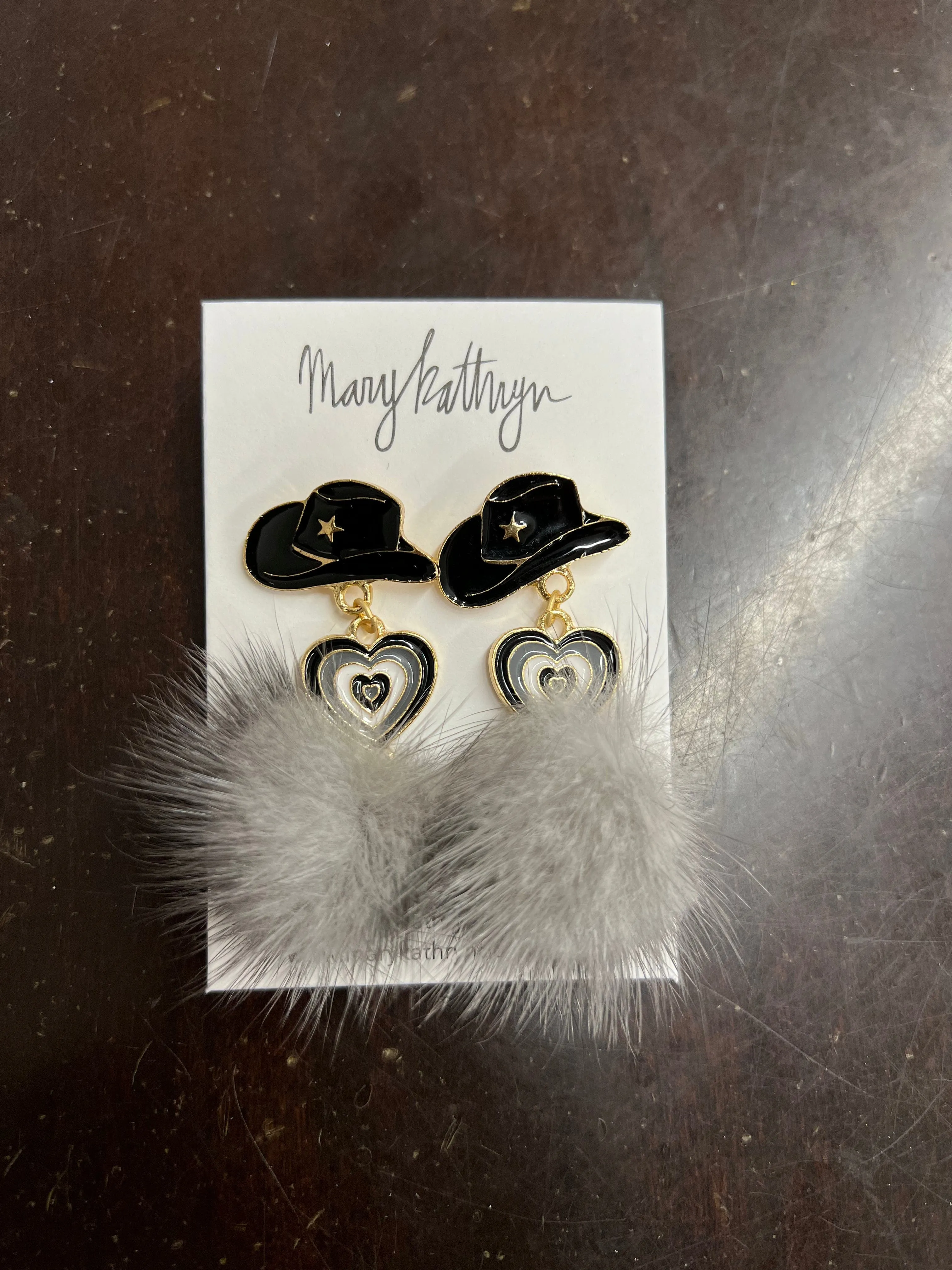 Aldean Cowboy Hat Puff Earrings