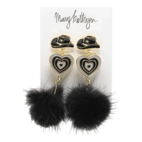 Aldean Cowboy Hat Puff Earrings