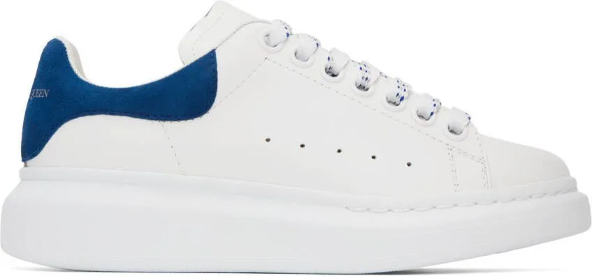 Alexander McQueen White & Blue Oversized Sneakers