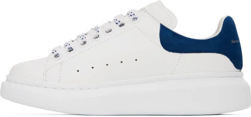 Alexander McQueen White & Blue Oversized Sneakers