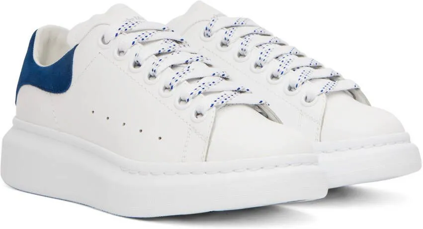 Alexander McQueen White & Blue Oversized Sneakers