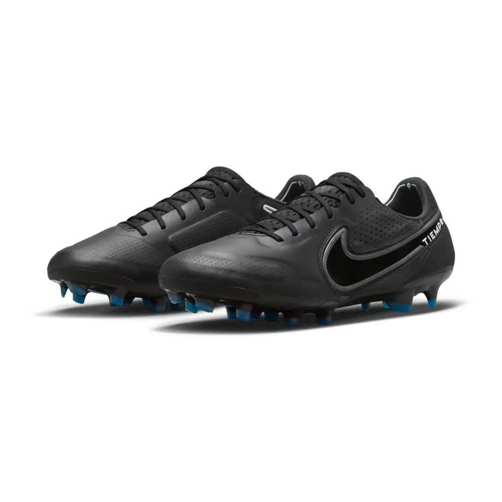 All Gender Nike Tiempo Legend 9 Elite FG Soccer Shoe- Black/Dk Smoke Grey/Summit White