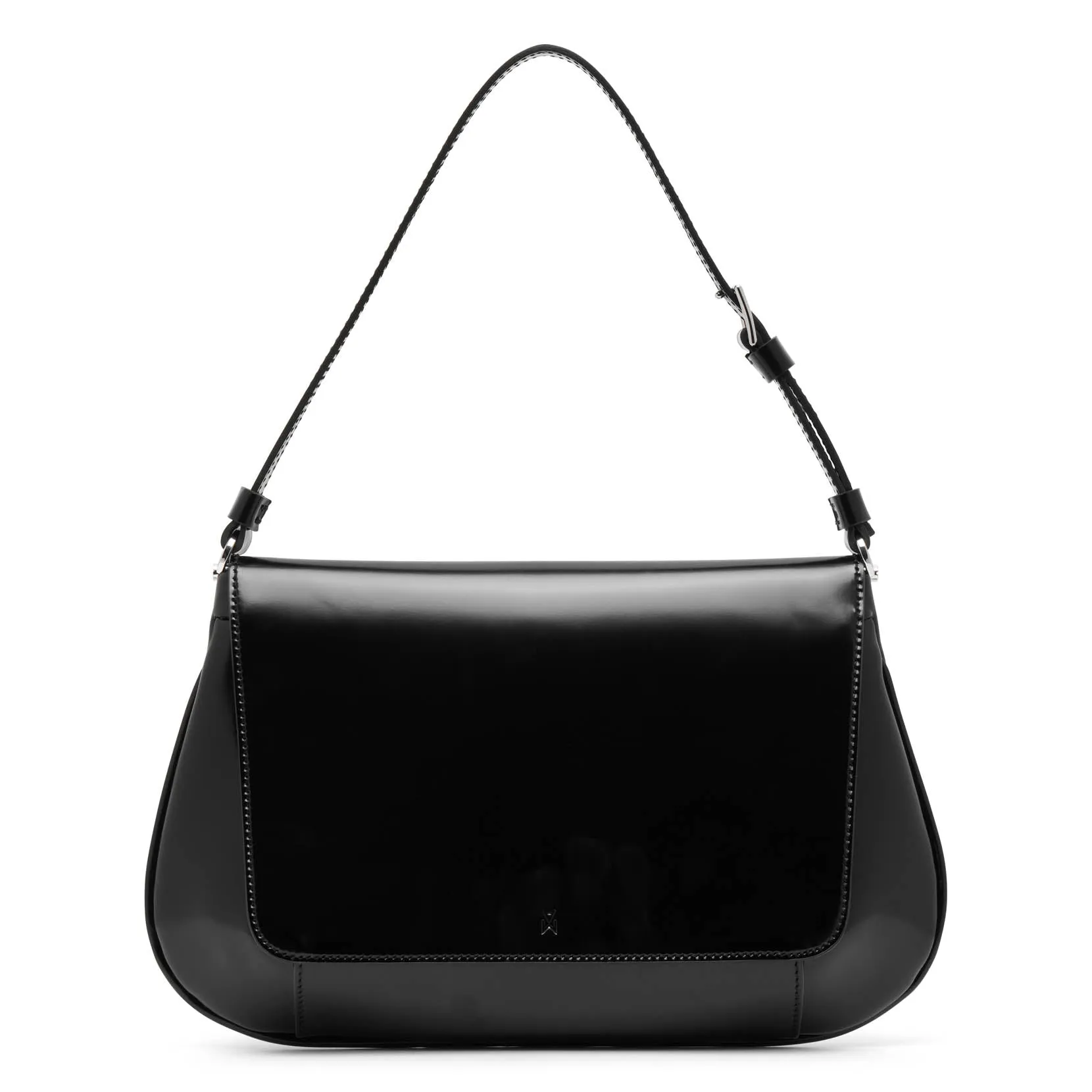 Amina Muaddi Ami Spazzolato black leather bag