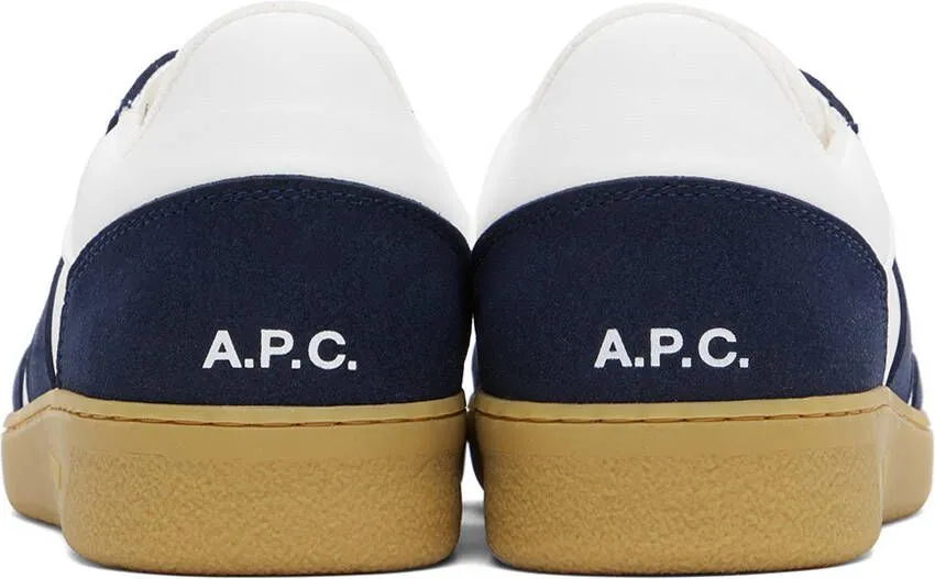 A.P.C. White & Navy Plain Sneakers