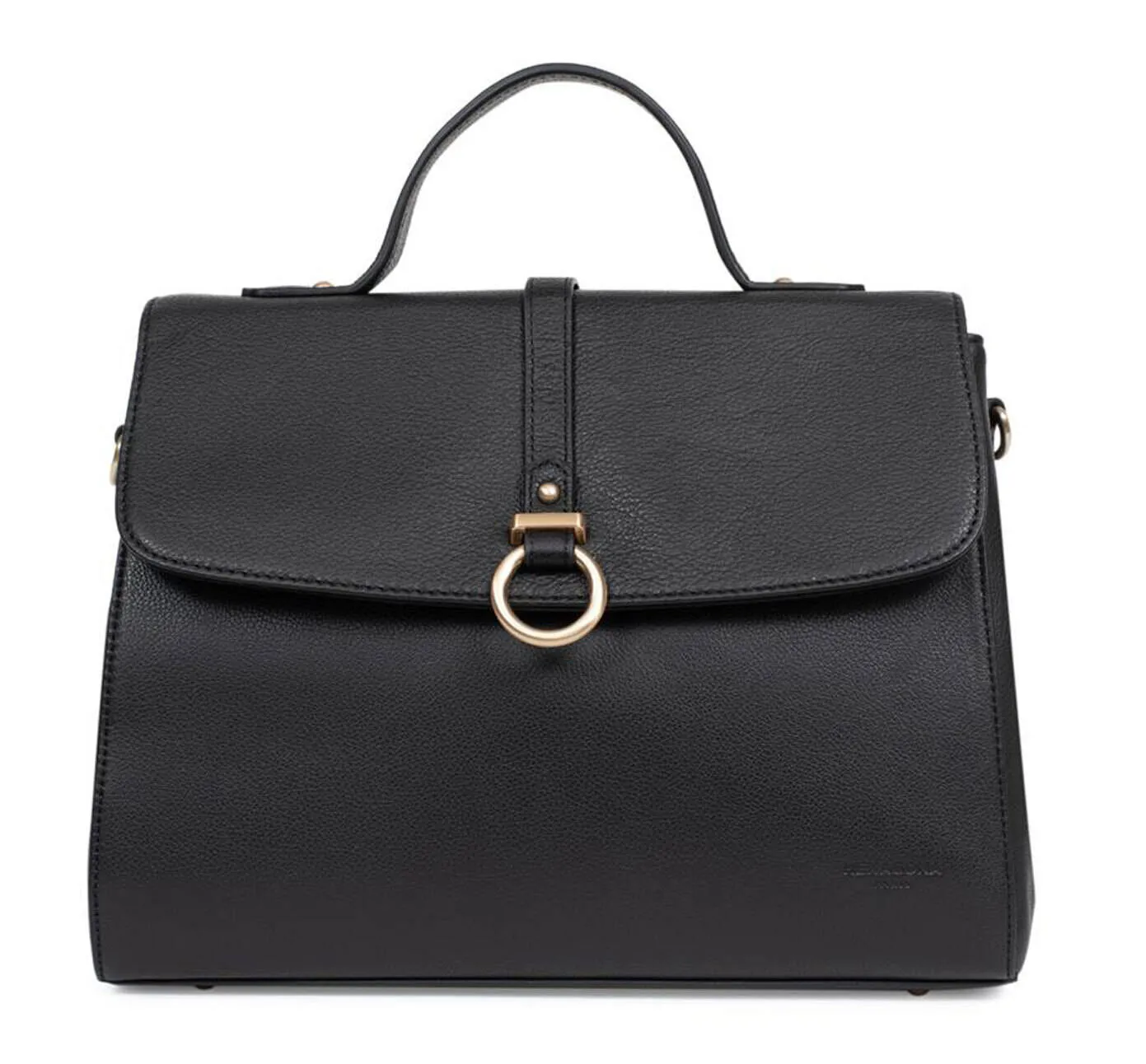 Black hexagon women's leather bag 689332