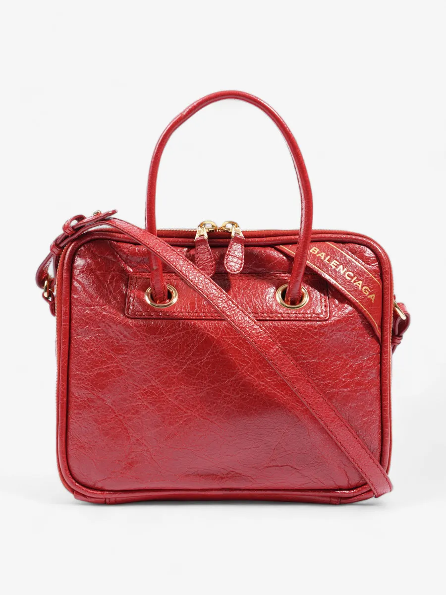 Blanket Square Bag Red Leather Small