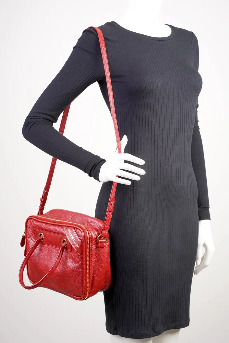 Blanket Square Bag Red Leather Small