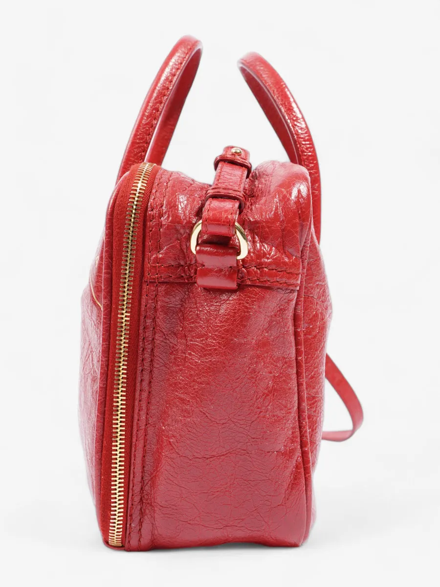 Blanket Square Bag Red Leather Small