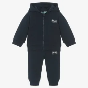 Boys Navy Blue Cotton Tracksuit