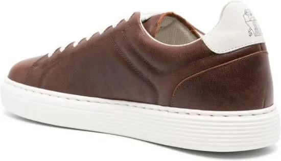 Brunello Cucinelli lace-up leather sneakers Brown