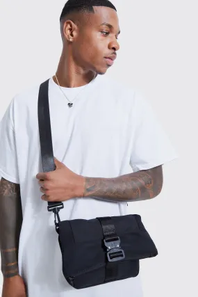 Buckle Detail Roll Top Cross Body Bag | boohooMAN UK