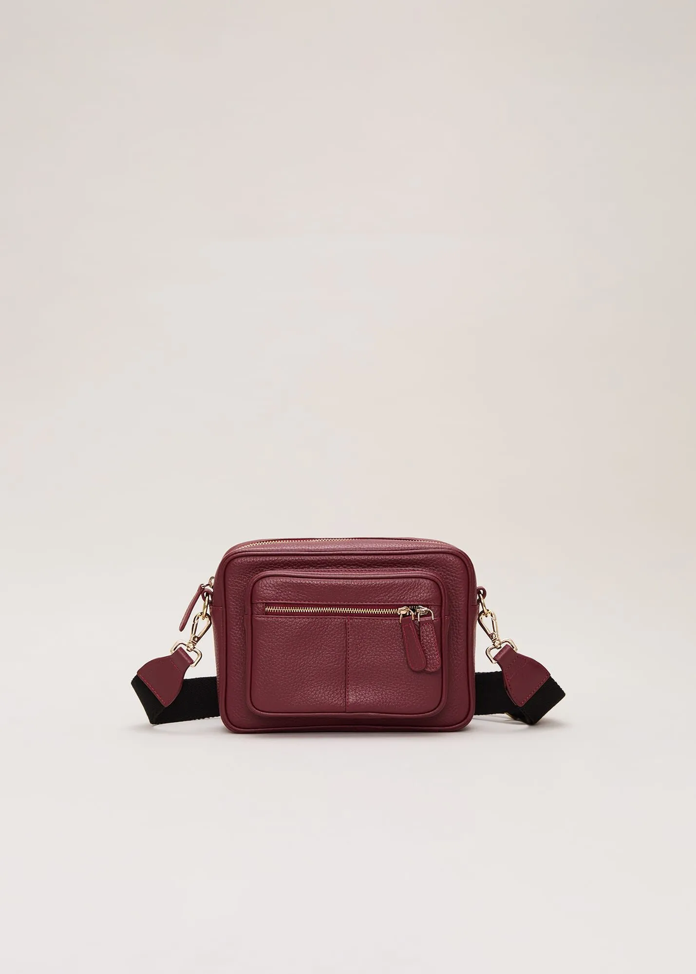 Burgundy Leather Cross Body Bag