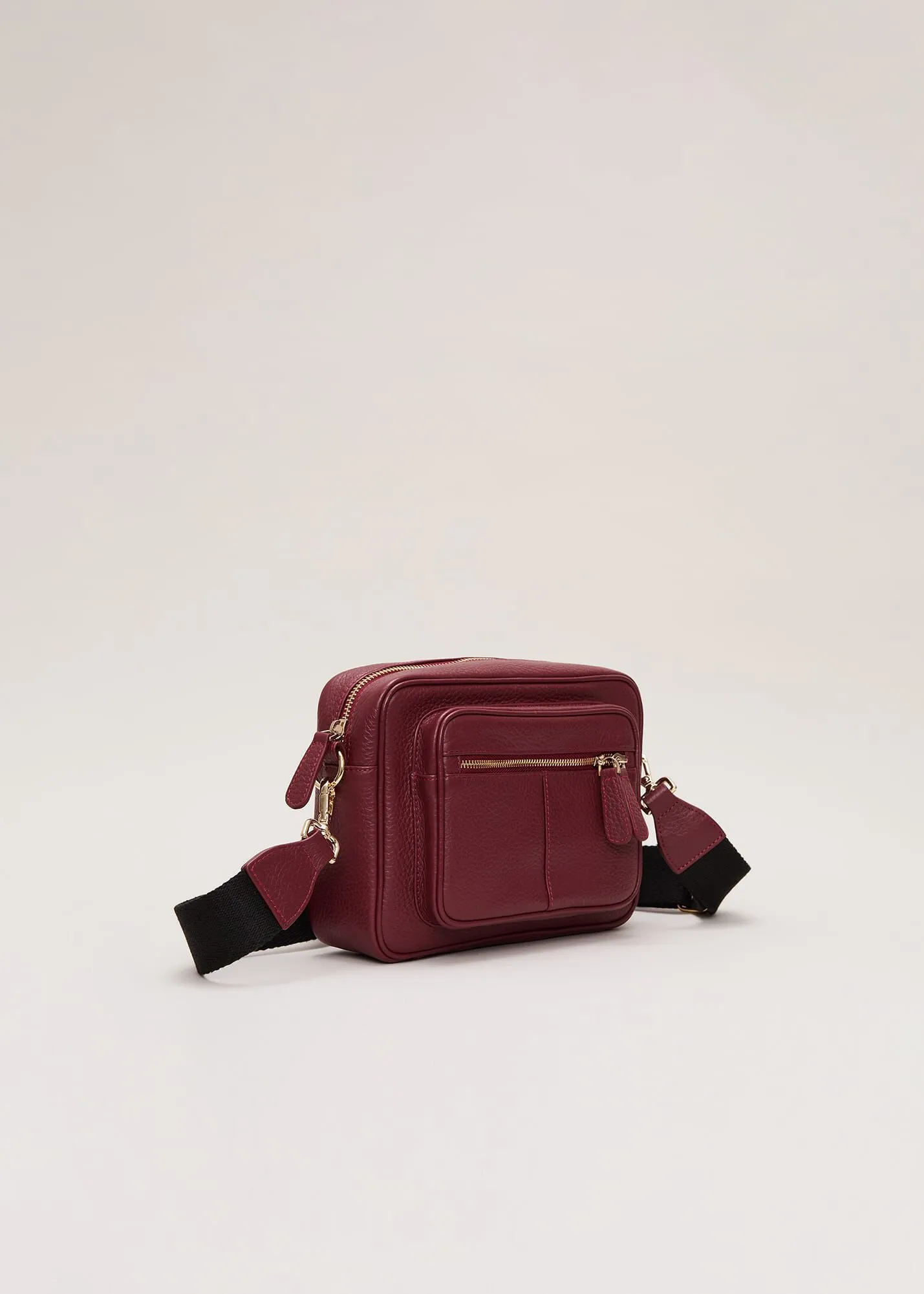 Burgundy Leather Cross Body Bag