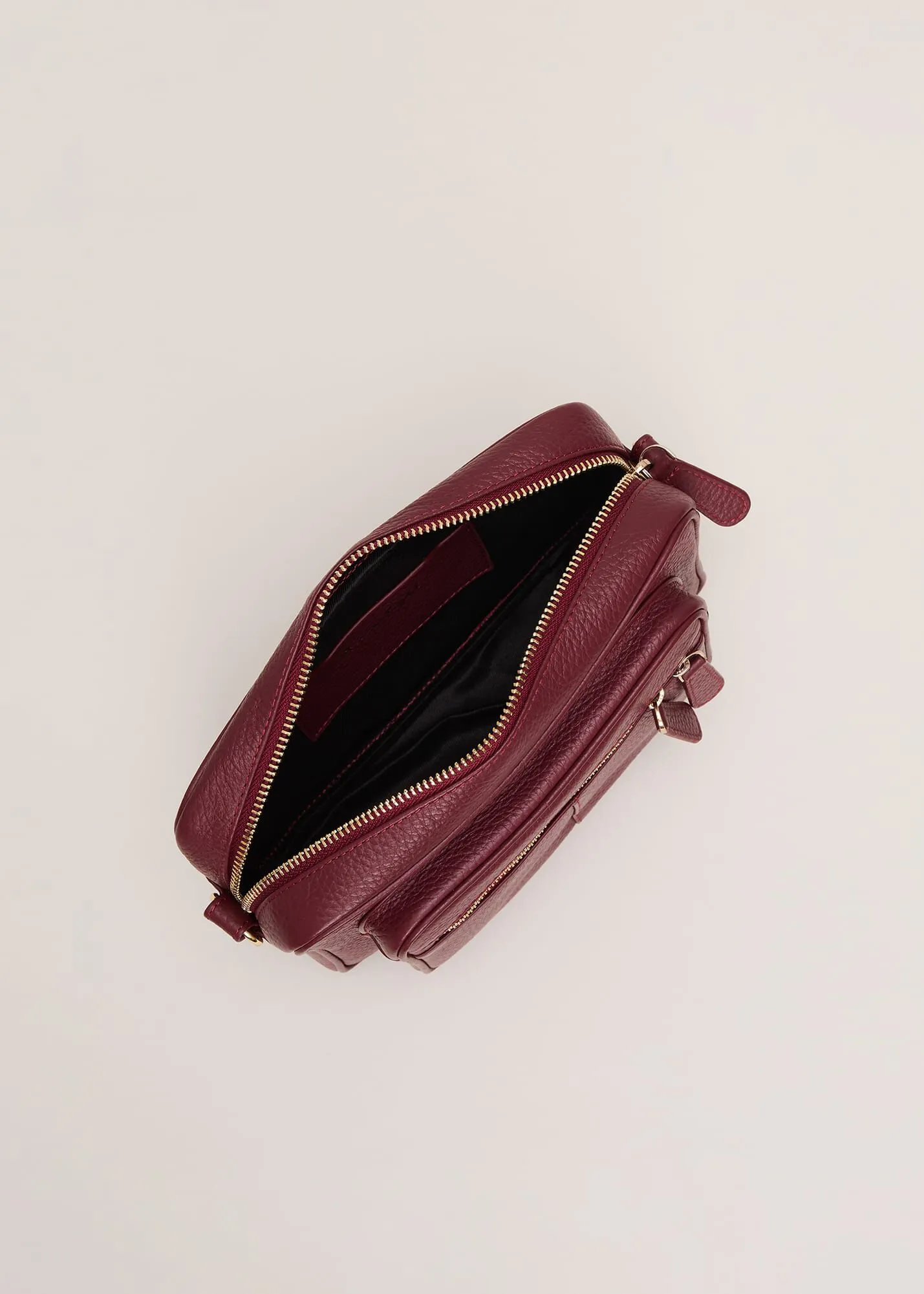 Burgundy Leather Cross Body Bag