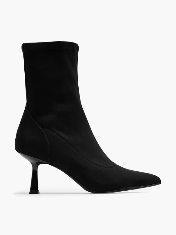 Catwalk  Black Imitation Suede Sock Boot