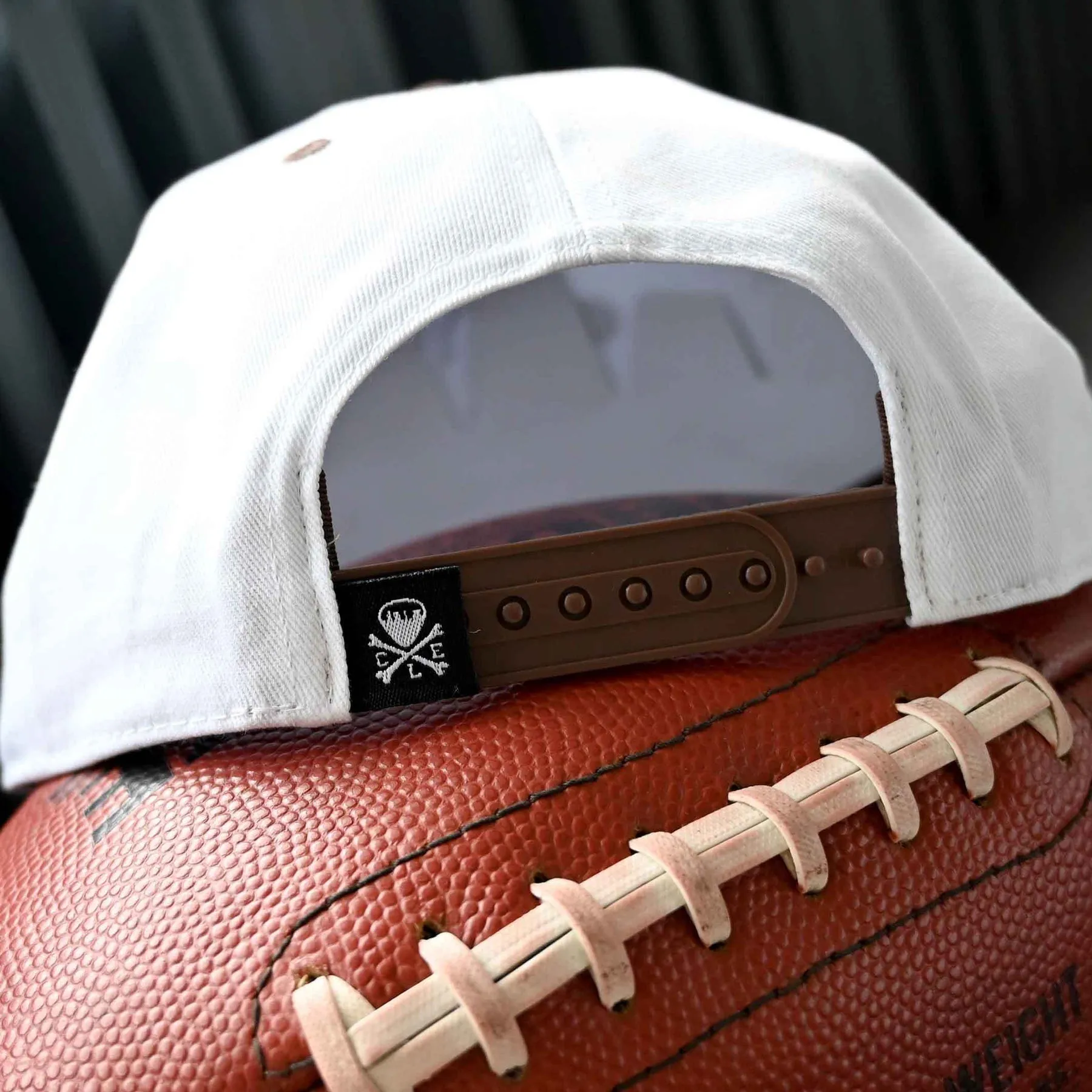 Cleveland Football Script Snapback Hat - White-