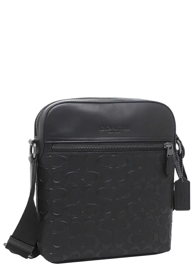 Coach Coach Houston Flight Bag In Signature Leather in Black 4009