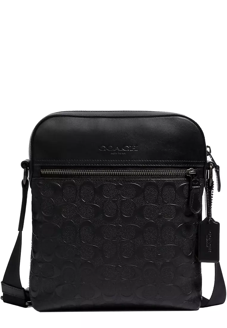 Coach Coach Houston Flight Bag In Signature Leather in Black 4009