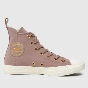 Converse all star hi trainers in mauve