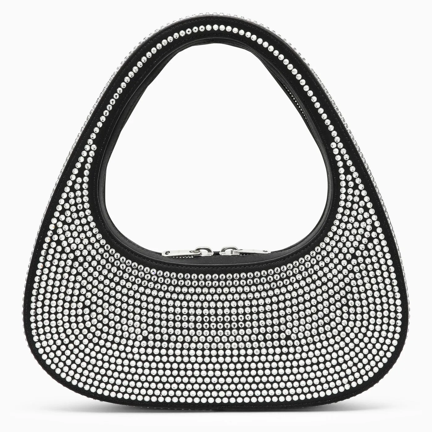 Coperni    Coperni Black Swipe Bag With Crystals In Leather