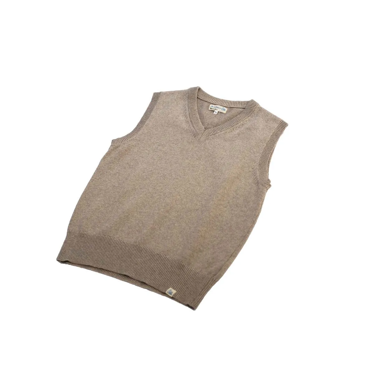 Cotton Cashmere Blend Vest - Grey Melange