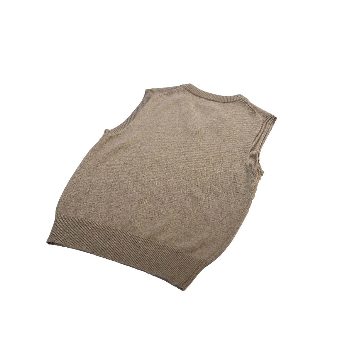 Cotton Cashmere Blend Vest - Grey Melange