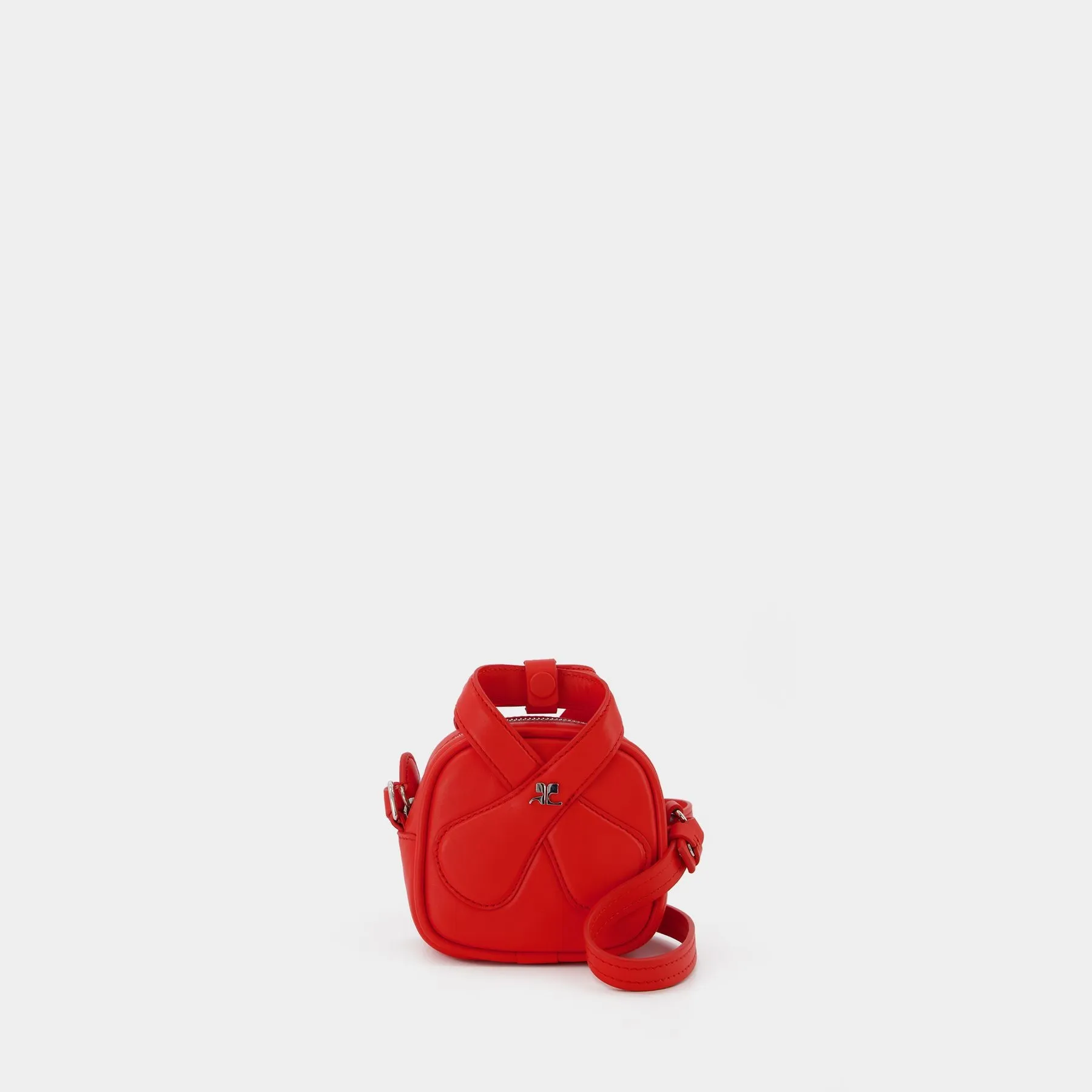 Courreges  Mini Loop Bag in Red Leather