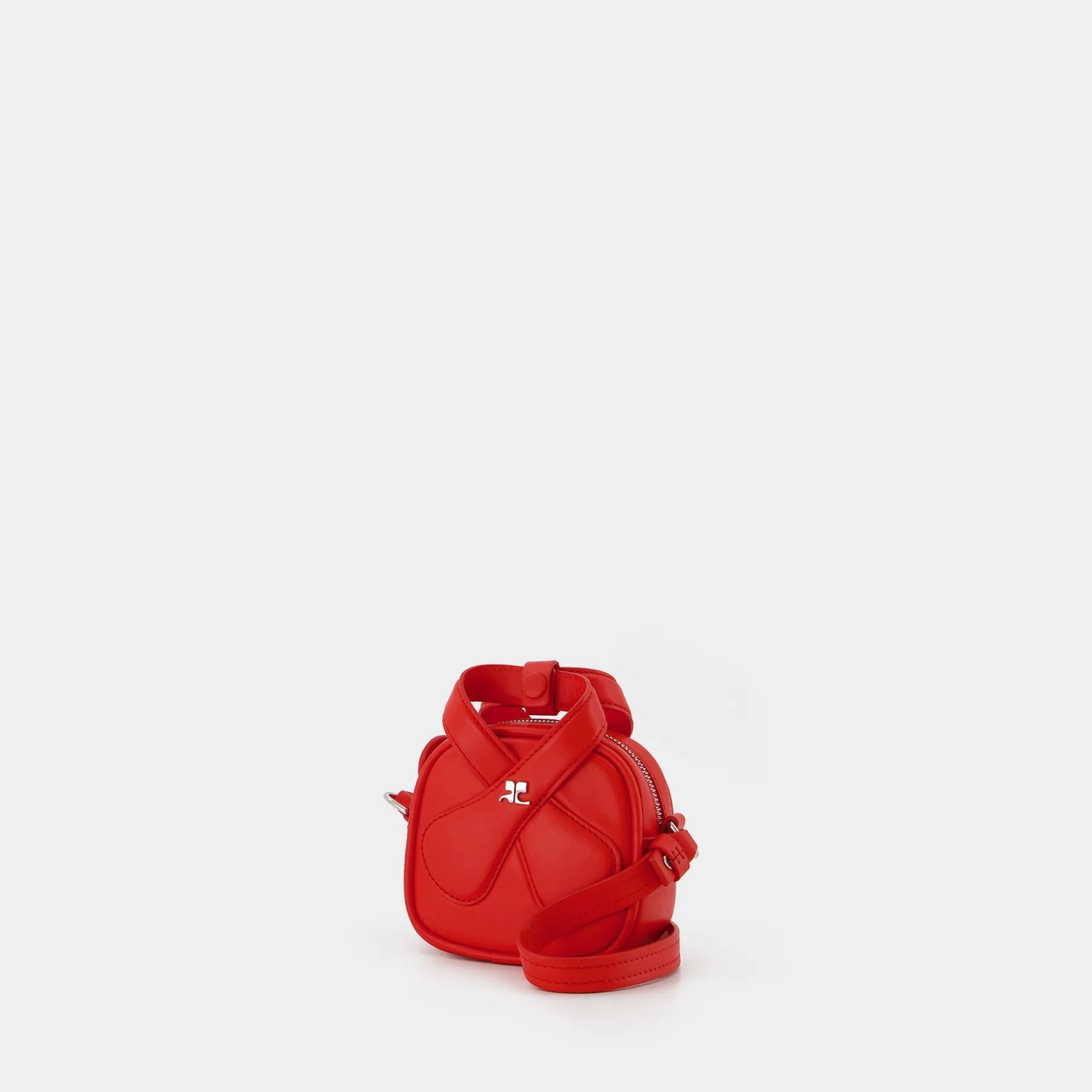 Courreges  Mini Loop Bag in Red Leather