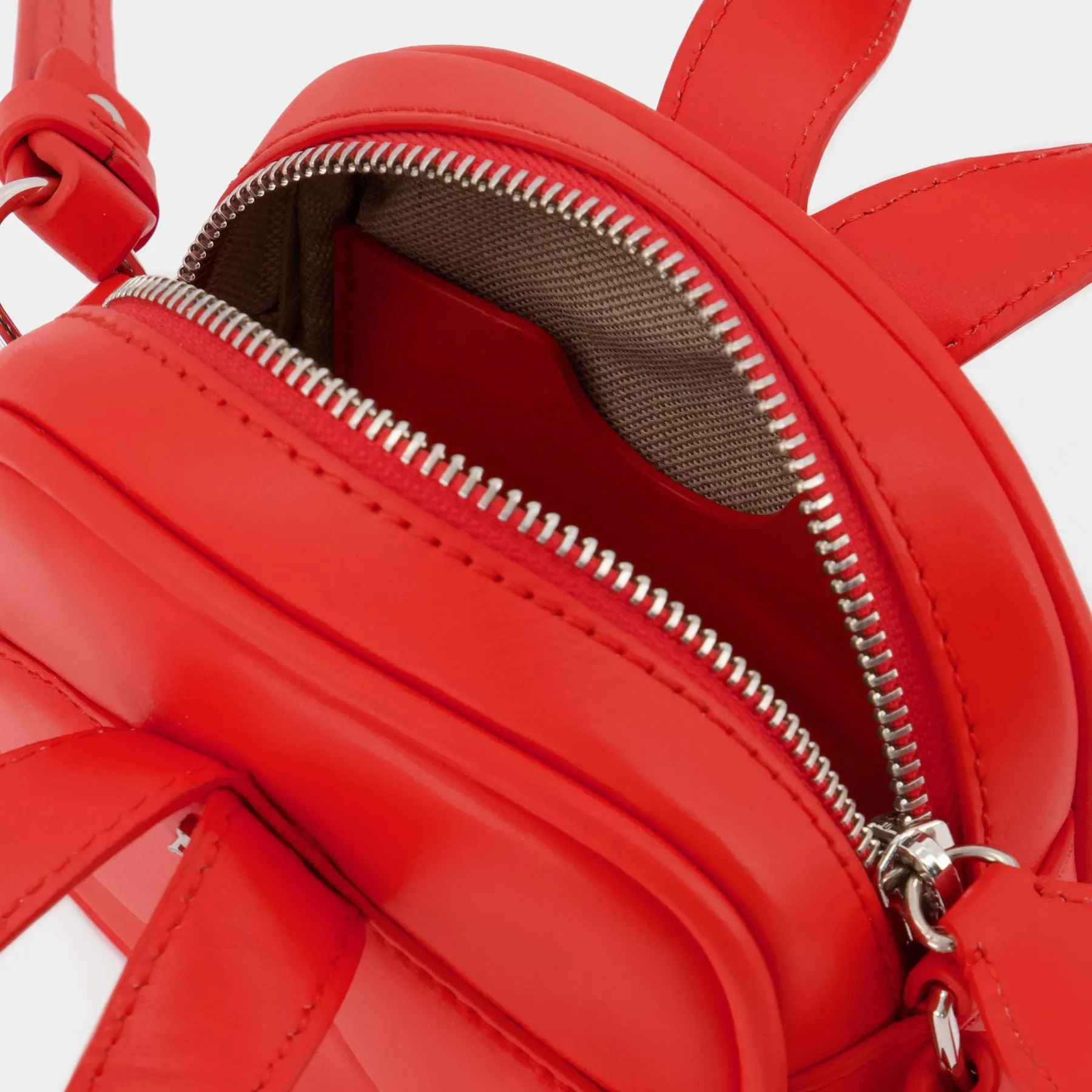 Courreges  Mini Loop Bag in Red Leather