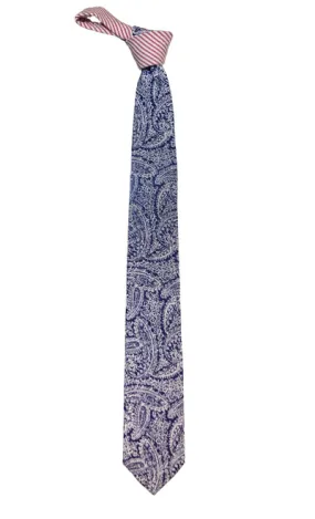 Craig Reagin Contrast Knot Cotton Necktie: Paisley/Red Seersucker