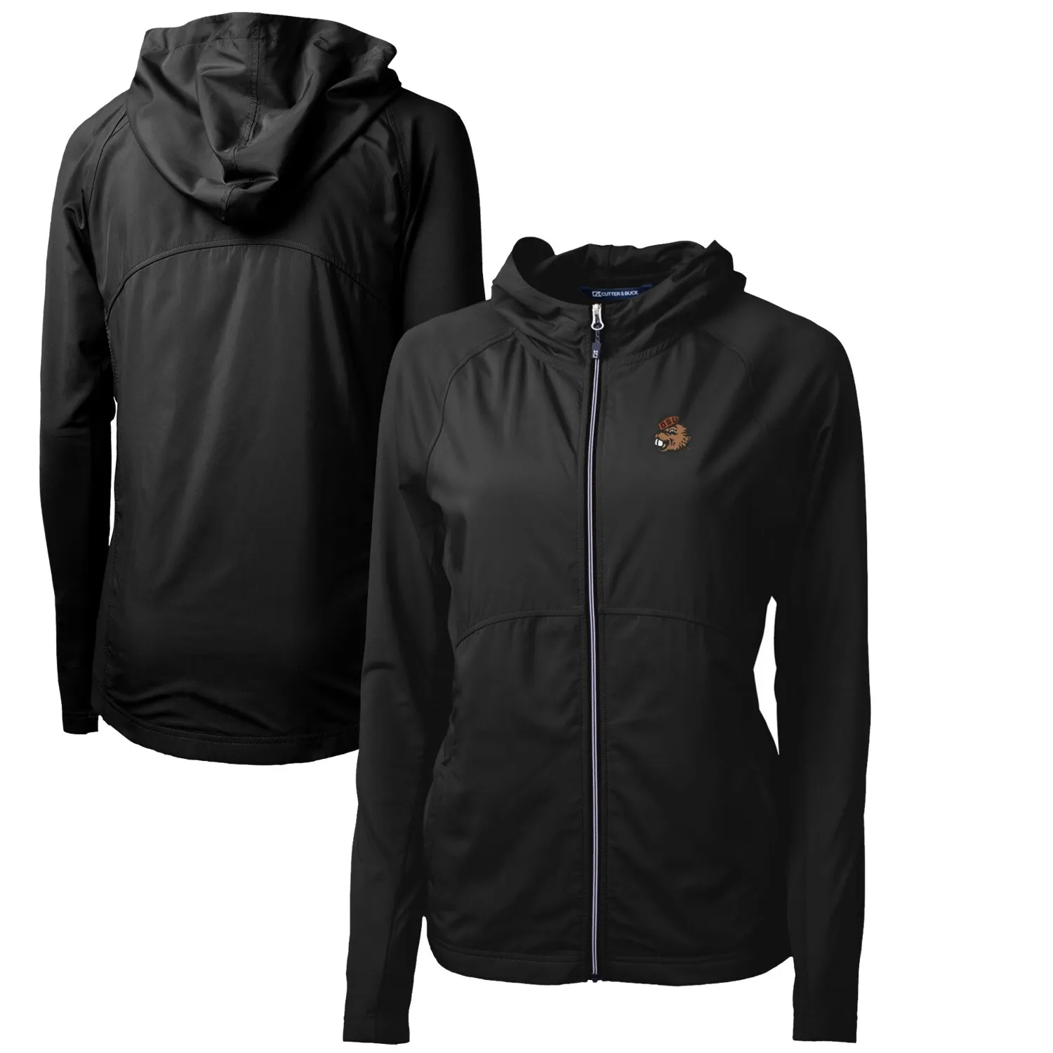 Cutter & Buck Oregon State Beavers Women's Black Adapt Eco Knit Hybrid Recycled Full-Zip Hoodie