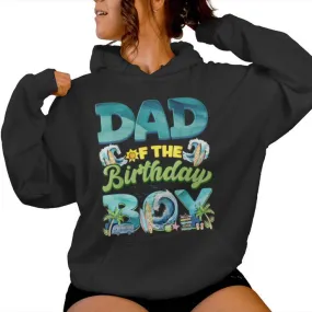 Dad Mom Birthday Boy The Big One Surf Family Beach Summer Women Hoodie