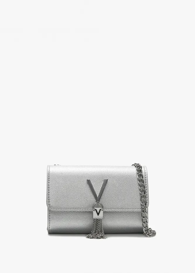 Divina Argento Pebbled Shoulder Bag