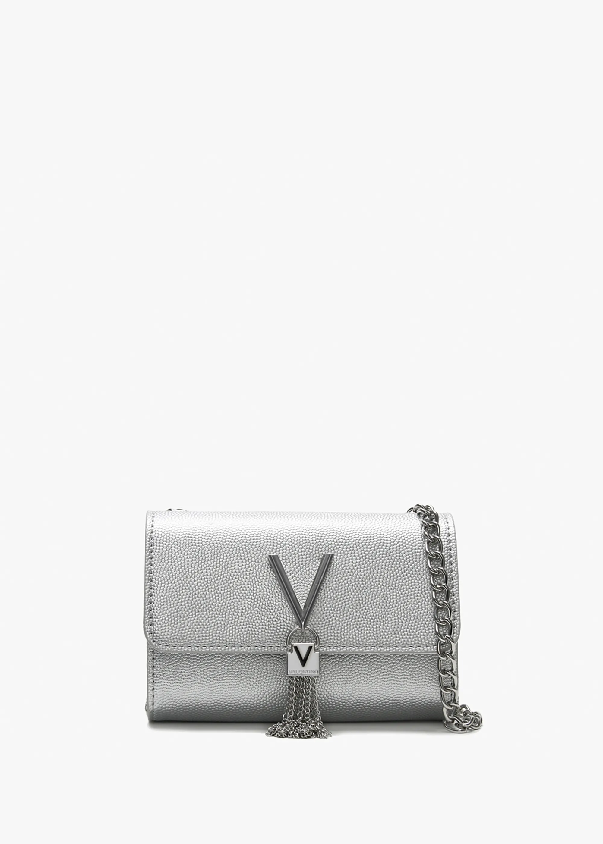 Divina Argento Pebbled Shoulder Bag