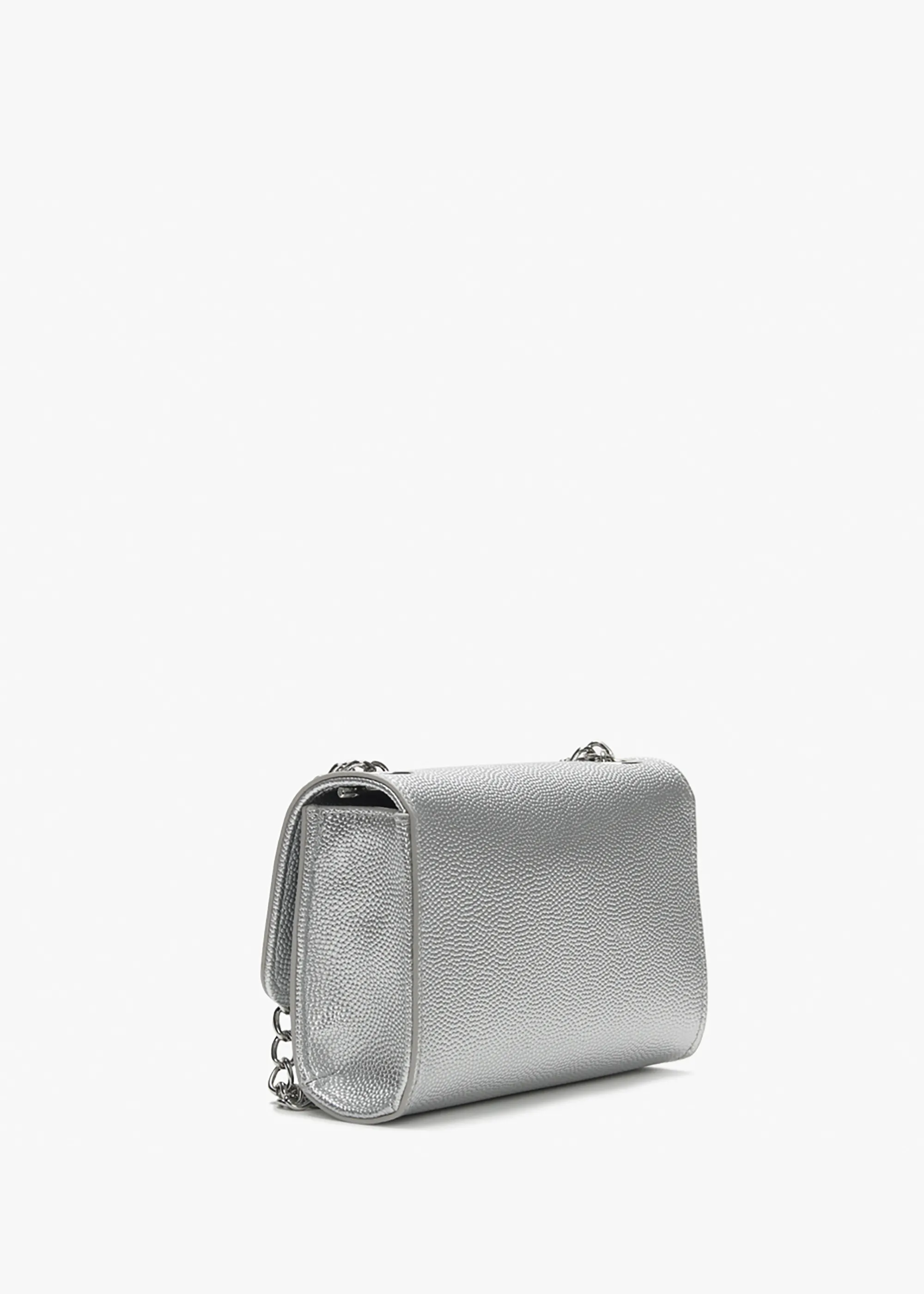 Divina Argento Pebbled Shoulder Bag