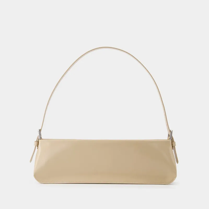 Dulce Long Bag in Beige Leather