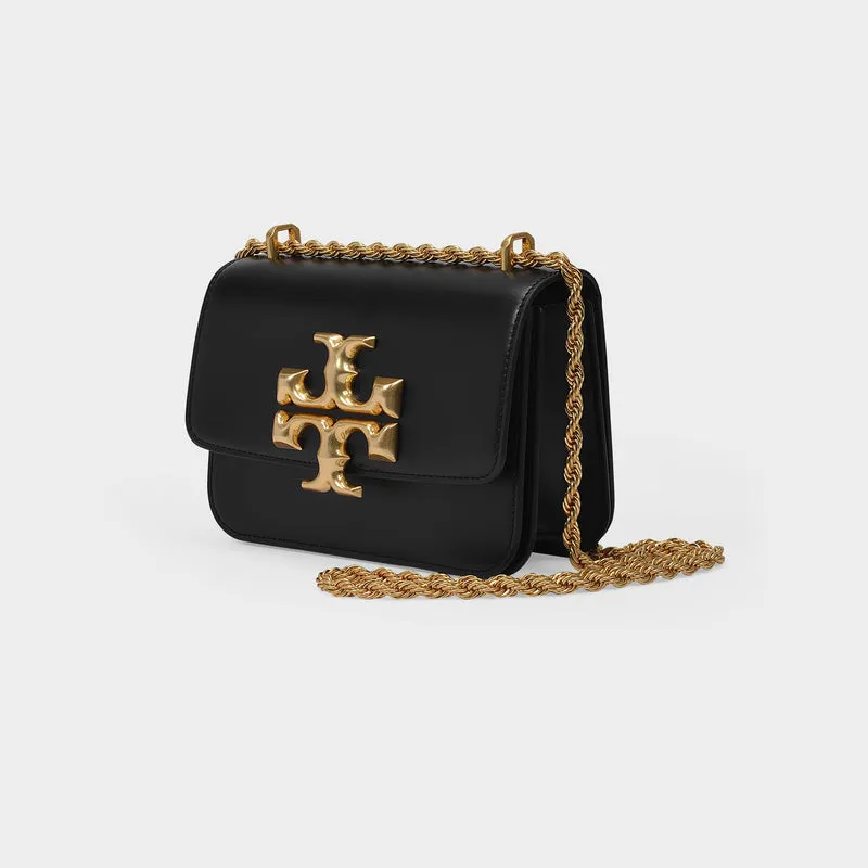 Eleanor Small Hobo Bag - Tory Burch -  Black - Leather