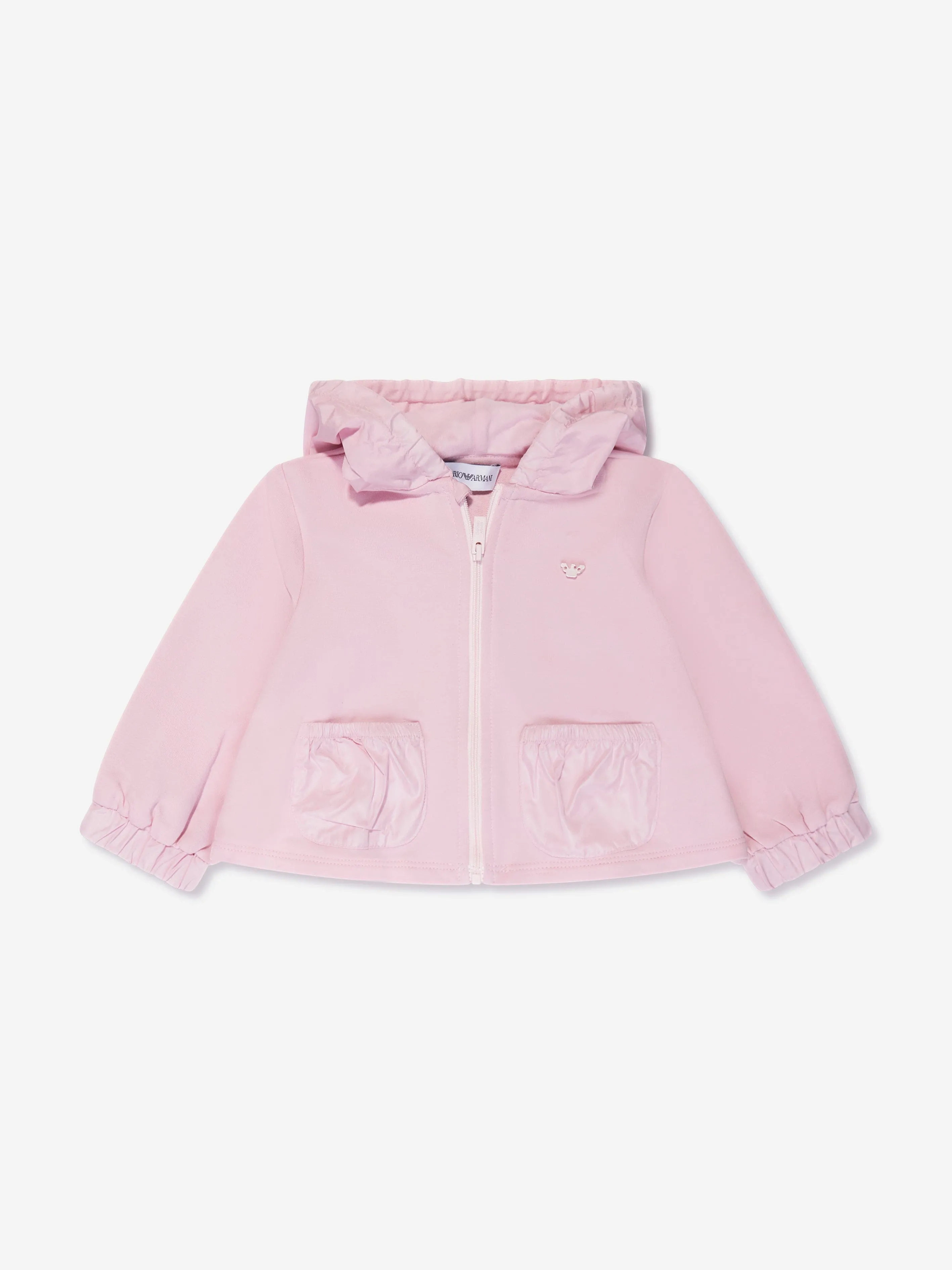 Emporio Armani Baby Girls Zip Up Hoodie And Shorts Set In Pink