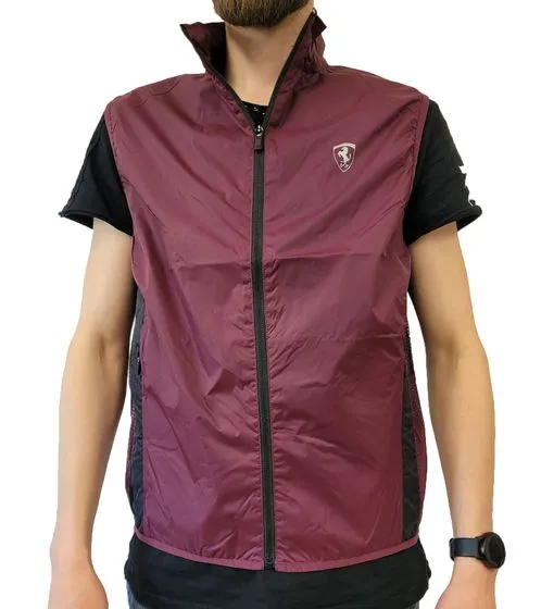 ferrari men s sports vest thin training vest waterproof and windproof 270062342 42481VIN wine red