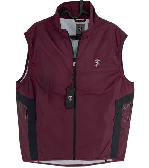 ferrari men s sports vest thin training vest waterproof and windproof 270062342 42481VIN wine red