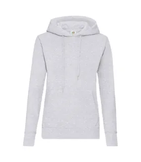 Fruit Of The Loom Ladies Lady Fit Hooded Sweatshirt / Hoodie (Heather Gray) - UTBC363